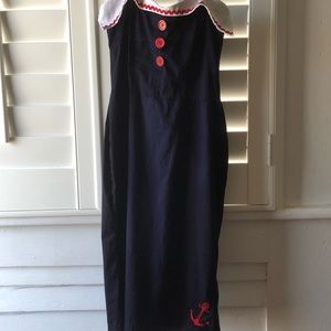 Nautical pin up style dress